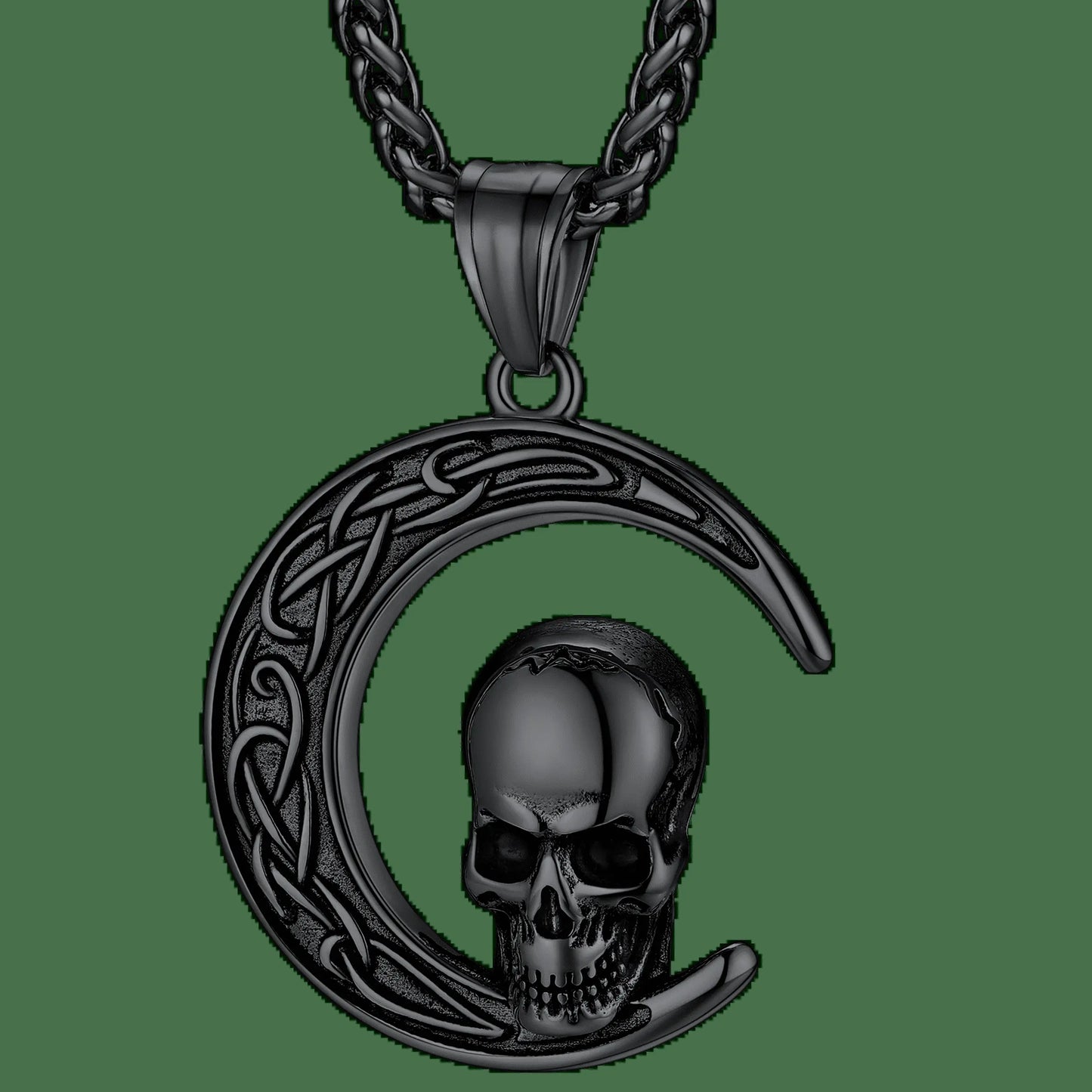 Faithheart Celtic Moon Necklace Irish Jewellery Vintage Pendant Stainless Steel