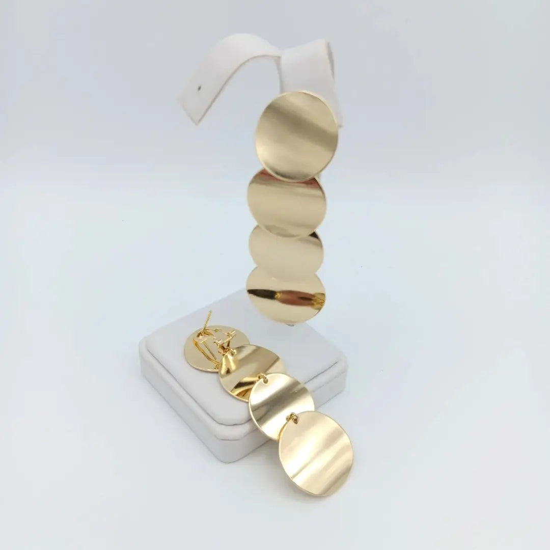 Customizable Dangle Earrings with Sleek Circular Design, Premium Stackable 14K Gold Plated Jewelry