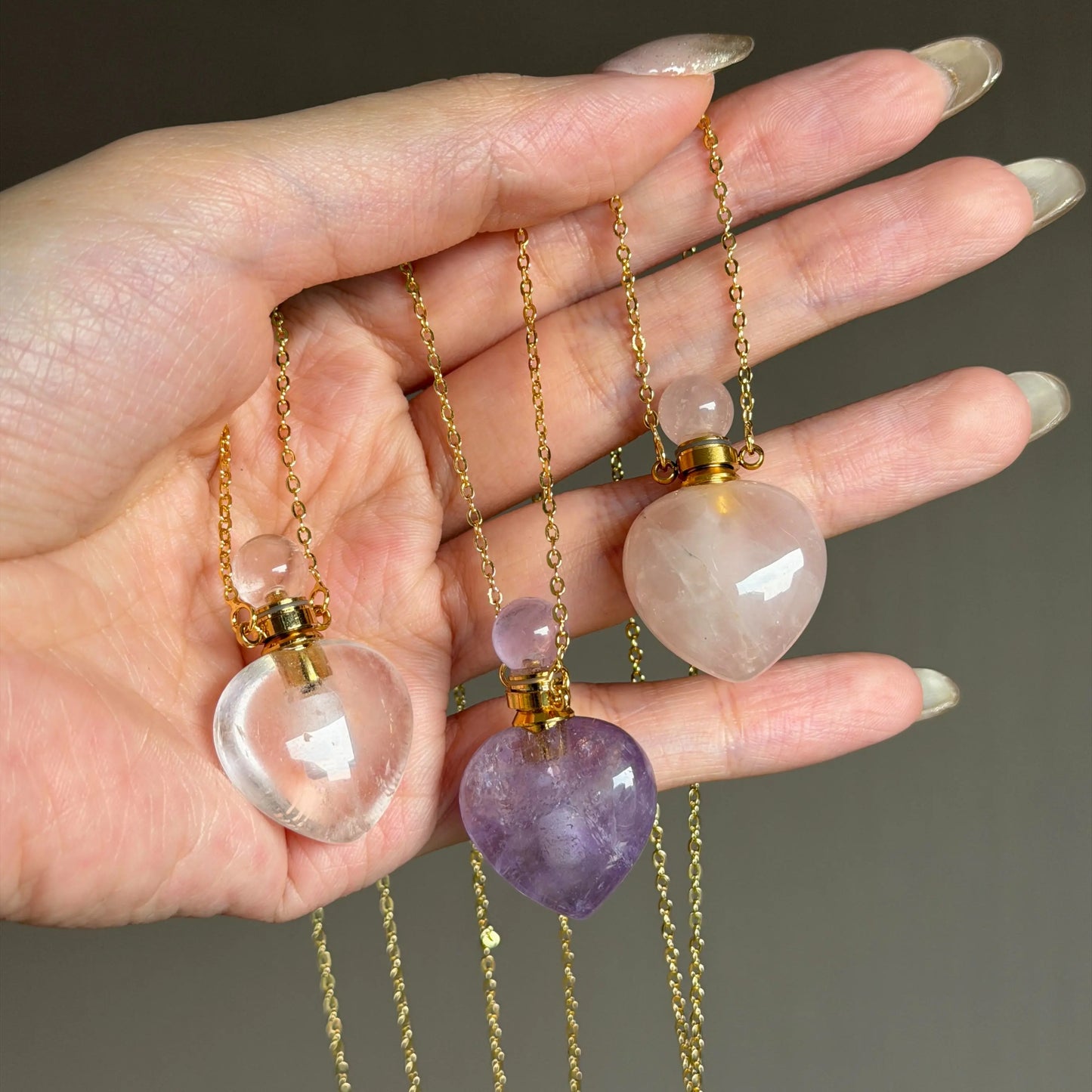 The Guardian Scent Natural Crystal Perfume Bottle Necklace