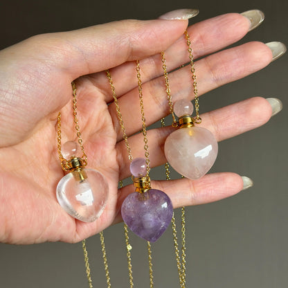 The Guardian Scent Natural Crystal Perfume Bottle Necklace