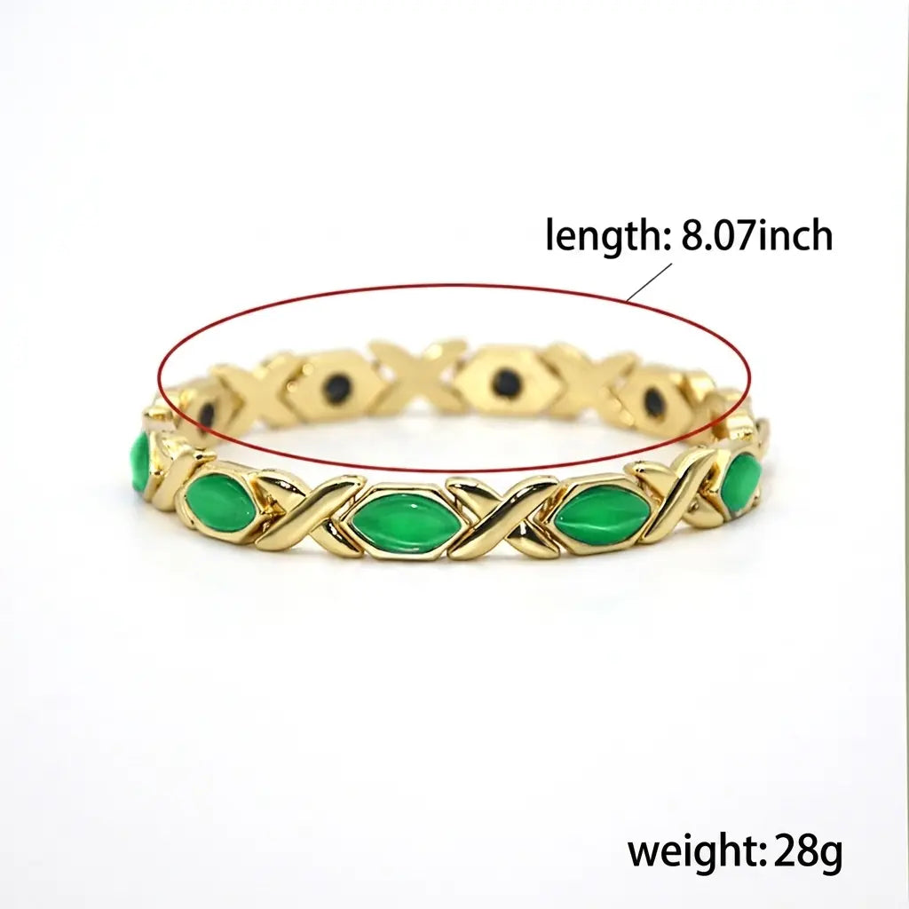 Detachable Energy Magnet Bracelet Featuring Diamond-Shaped Cat's Eye Stones, Adjustable Women's Health Wristband – Ideal Holiday Gift