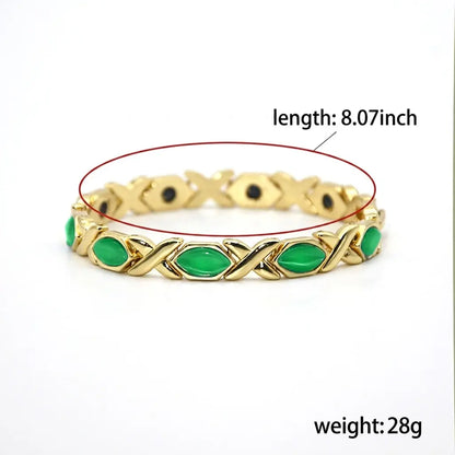 Detachable Energy Magnet Bracelet Featuring Diamond-Shaped Cat's Eye Stones, Adjustable Women's Health Wristband – Ideal Holiday Gift