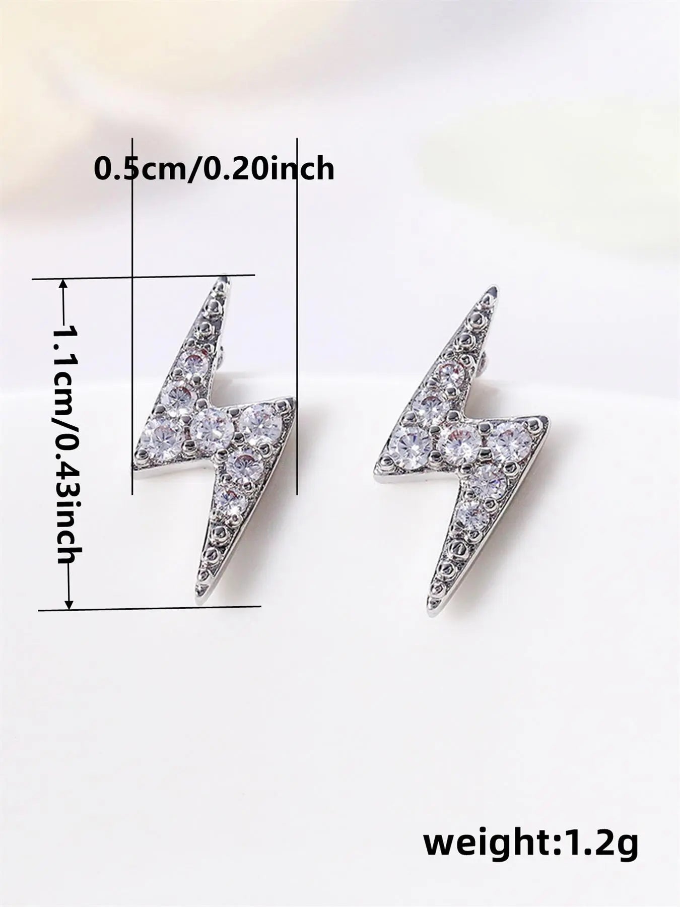 Lightning Design Rhinestone-Embellished Stud Earrings, Stylish Aesthetic Jewelry for Women, Perfect for Parties and Everyday Wear, Trendy Fashion Accessories for Girls