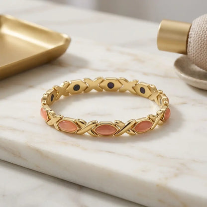 Detachable Energy Magnet Bracelet Featuring Diamond-Shaped Cat's Eye Stones, Adjustable Women's Health Wristband – Ideal Holiday Gift