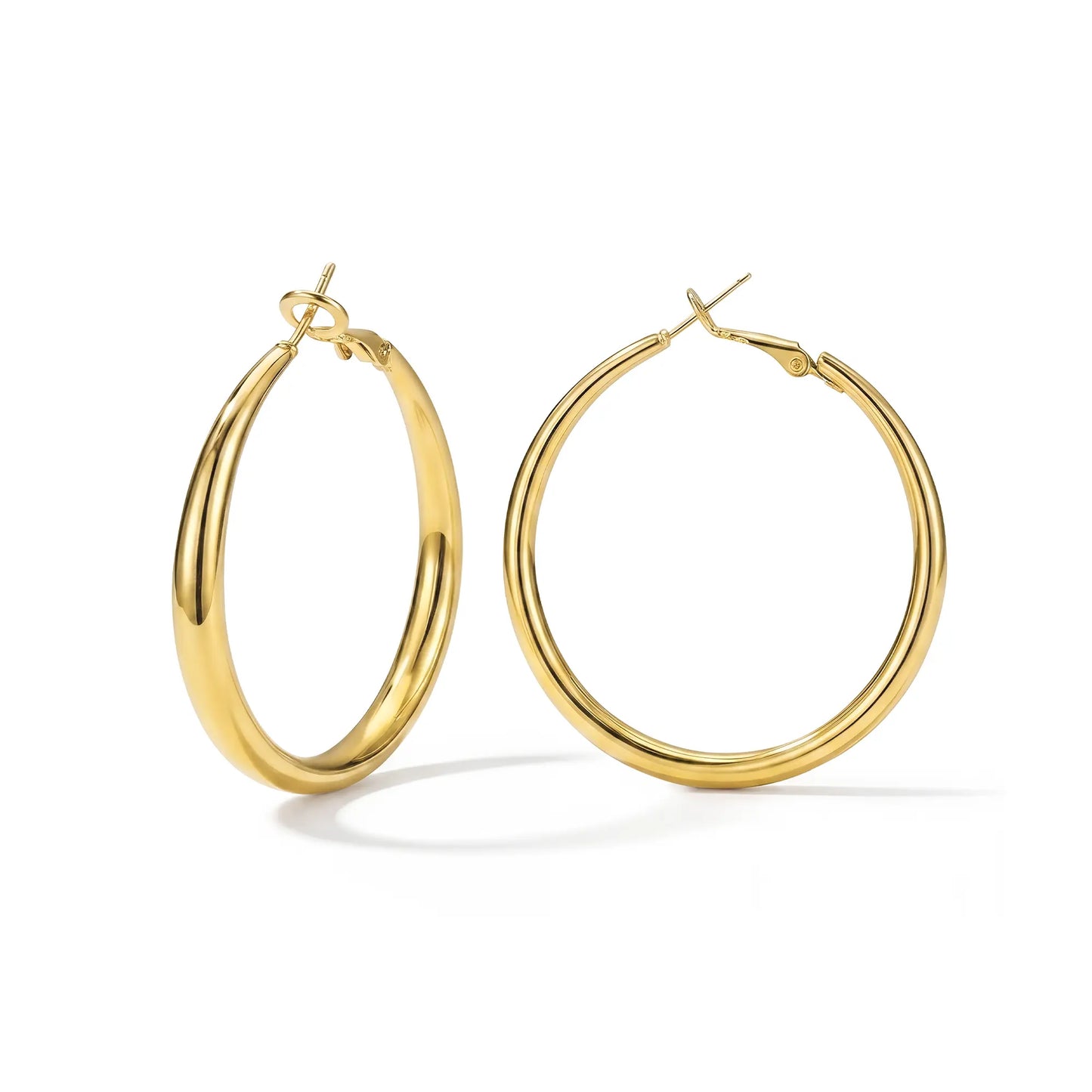 GANIA Hypoallergenic Stainless Steel Gold and Silver Hoop Earrings Set for Women - Lightweight Daily Wear in Various Sizes (30mm, 40mm, 50mm, 60mm) - Perfect Gift for Girlfriend, Wife, or Mom