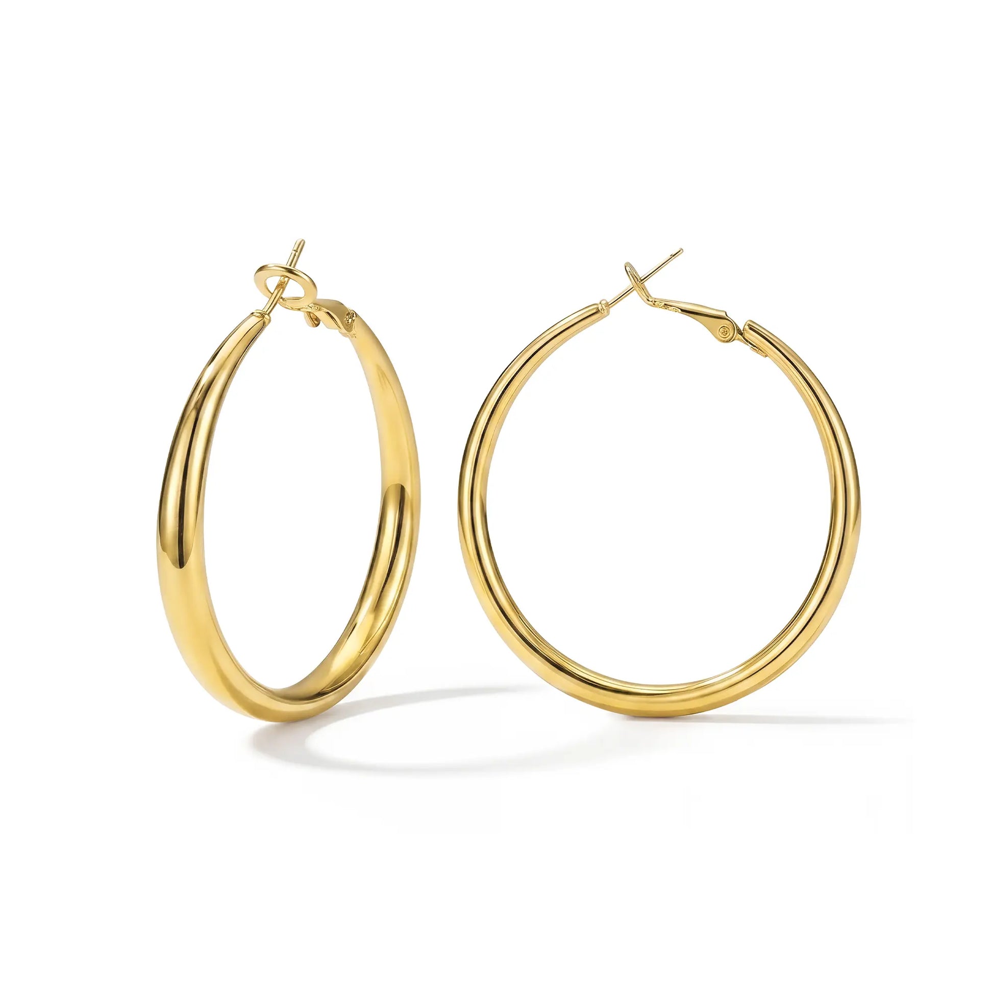 GANIA Hypoallergenic Stainless Steel Gold and Silver Hoop Earrings Set for Women - Lightweight Daily Wear in Various Sizes (30mm, 40mm, 50mm, 60mm) - Perfect Gift for Girlfriend, Wife, or Mom