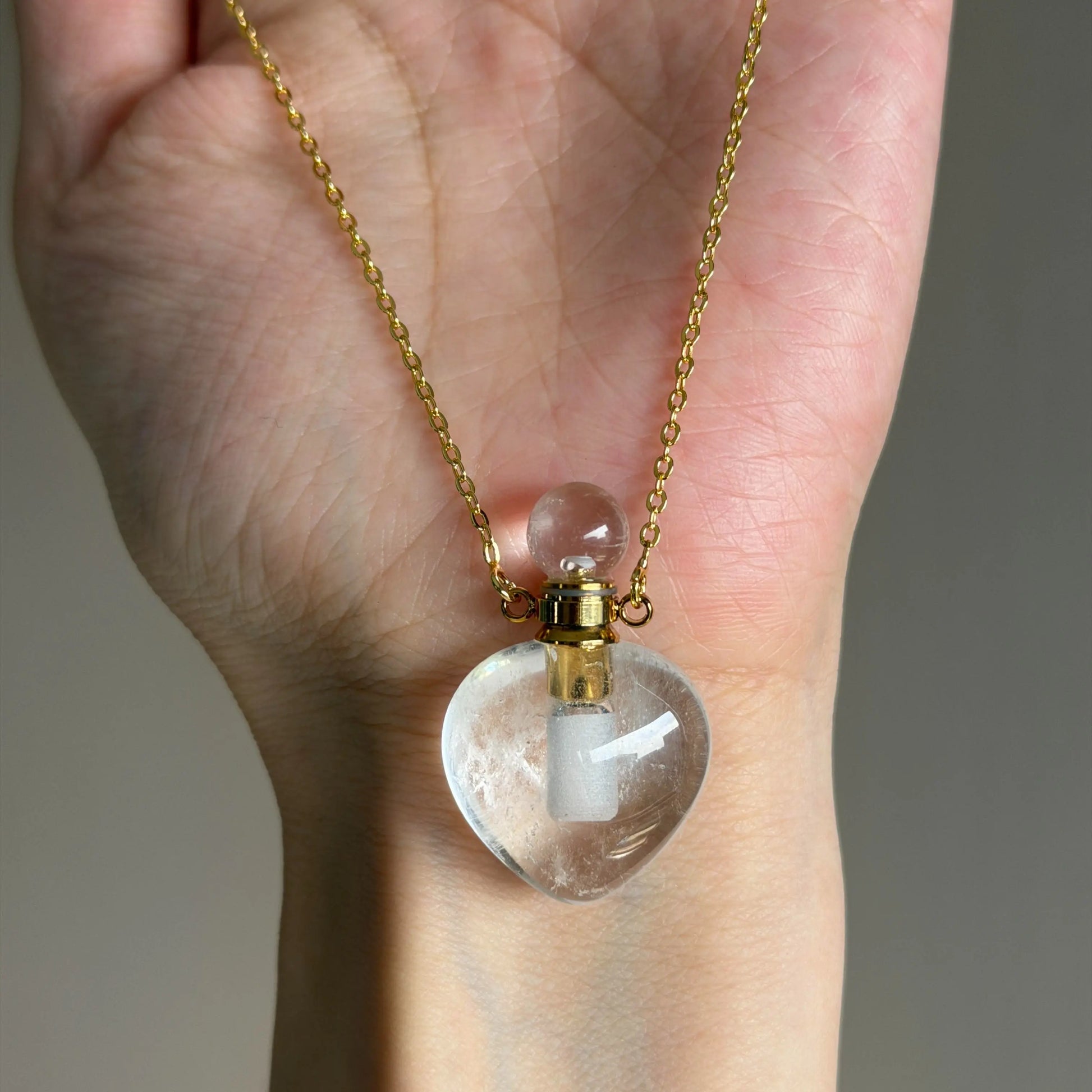 The Guardian Scent Natural Crystal Perfume Bottle Necklace