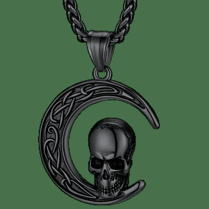 Faithheart Celtic Moon Necklace Irish Jewellery Vintage Pendant Stainless Steel