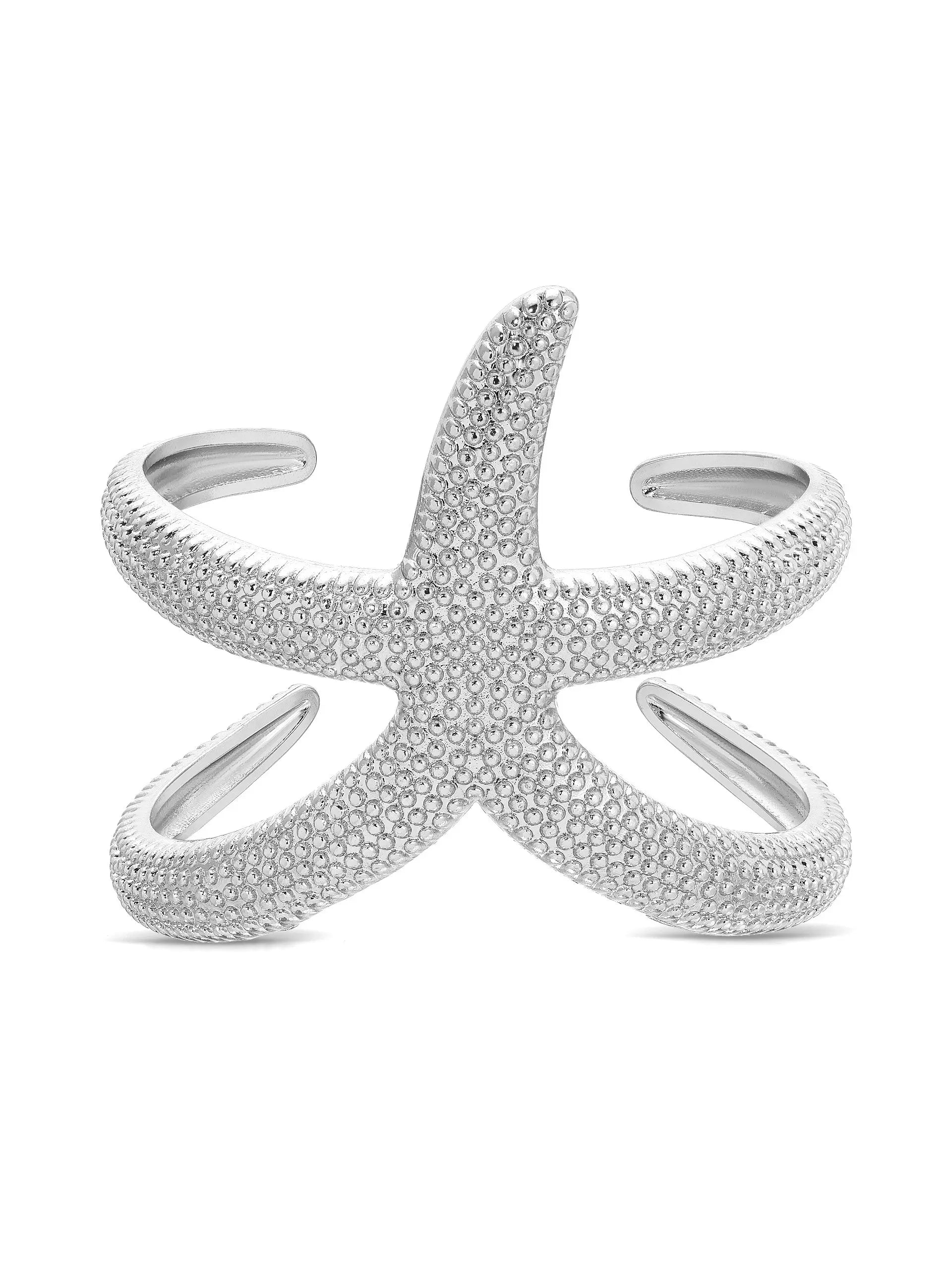 Ettika Textured Starfish Hug Cuff with Distinctive Design