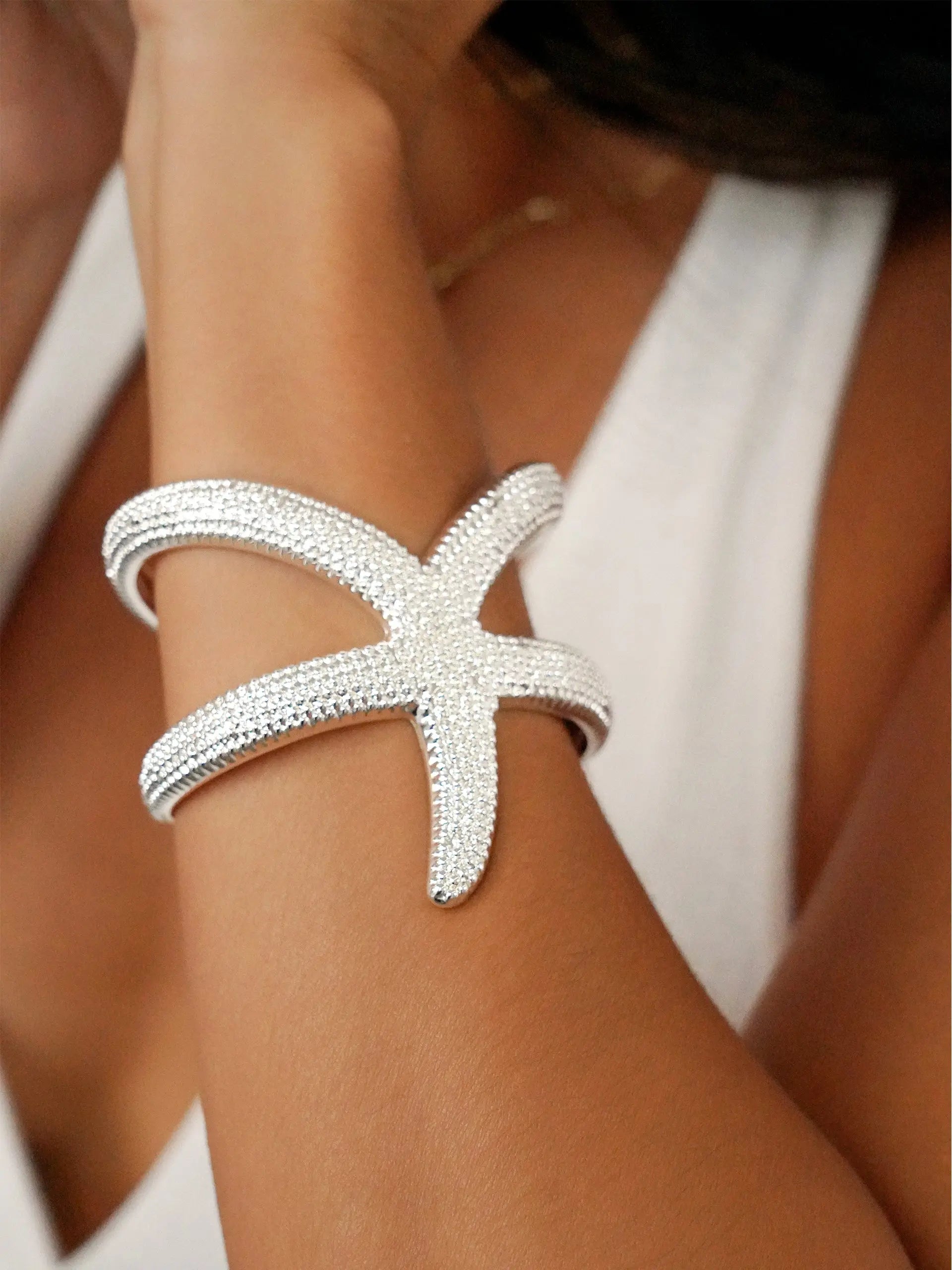 Ettika Textured Starfish Hug Cuff with Distinctive Design