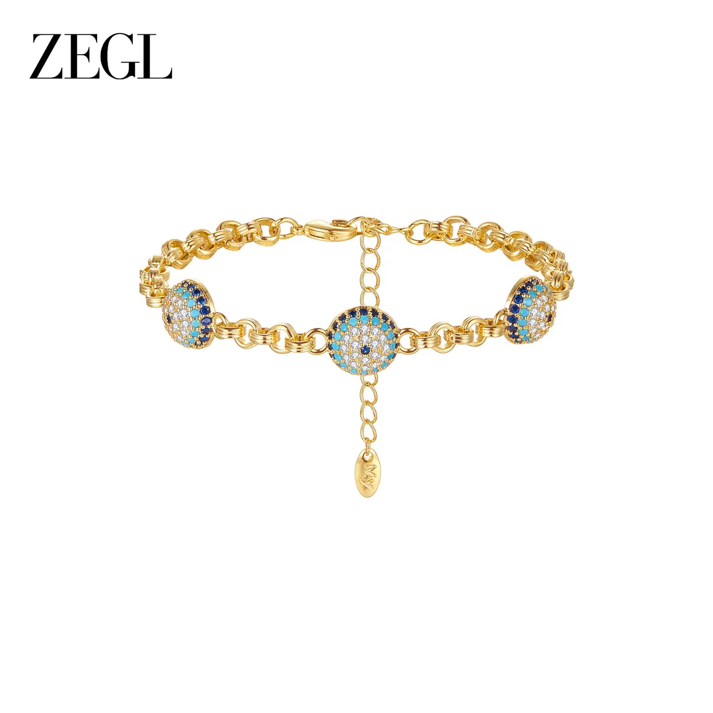 Zengliu 14K Gold-Plated Stackable Zirconia Bracelet for Women - Featuring Evil Eye, Lucky Elephant, Moon & Stars, and Rainbow Designs - Ideal Gifts for Valentine's Day, Birthdays, and Mother's Day