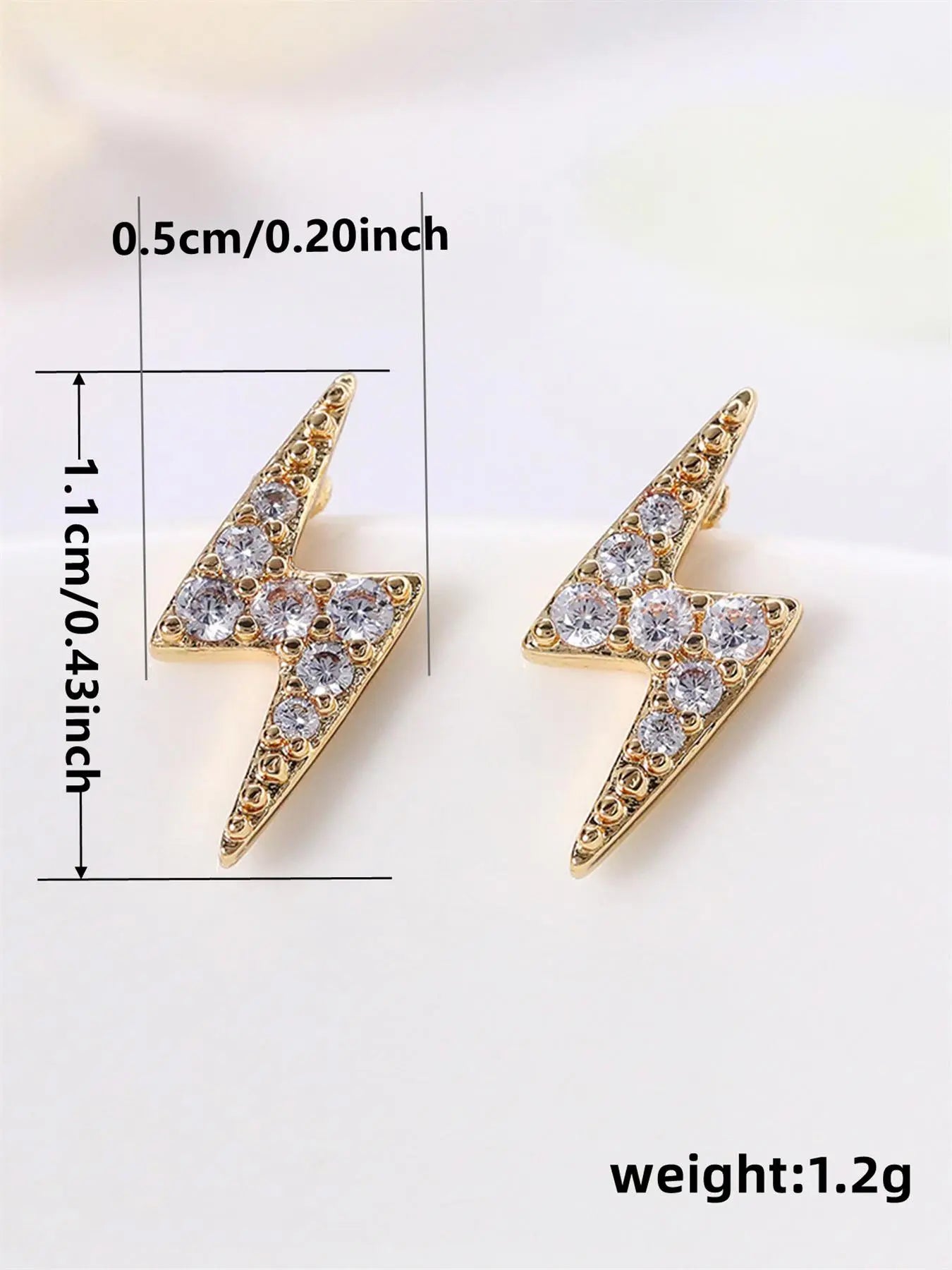 Lightning Design Rhinestone-Embellished Stud Earrings, Stylish Aesthetic Jewelry for Women, Perfect for Parties and Everyday Wear, Trendy Fashion Accessories for Girls