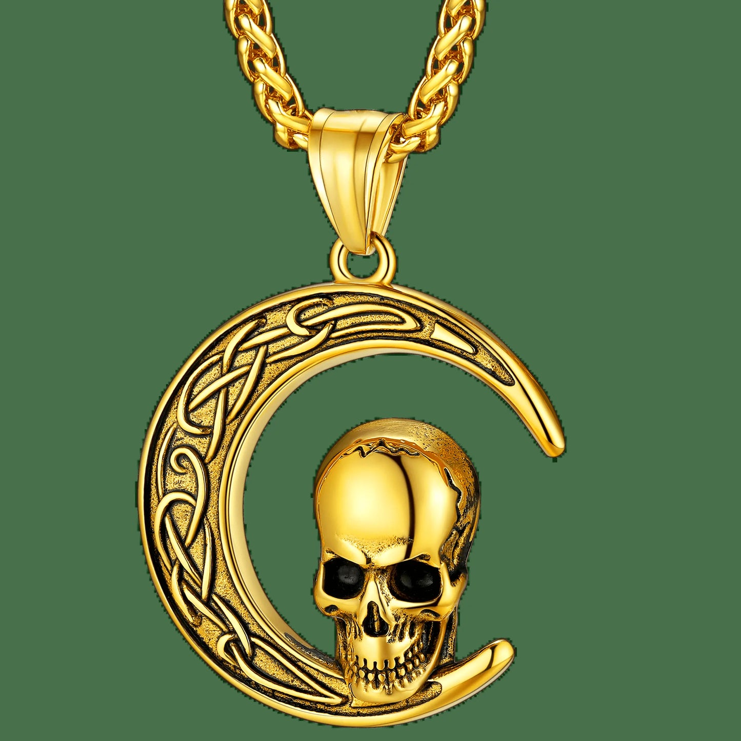 Faithheart Celtic Moon Necklace Irish Jewellery Vintage Pendant Stainless Steel