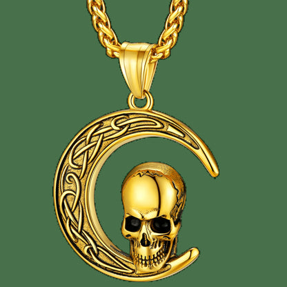 Faithheart Celtic Moon Necklace Irish Jewellery Vintage Pendant Stainless Steel
