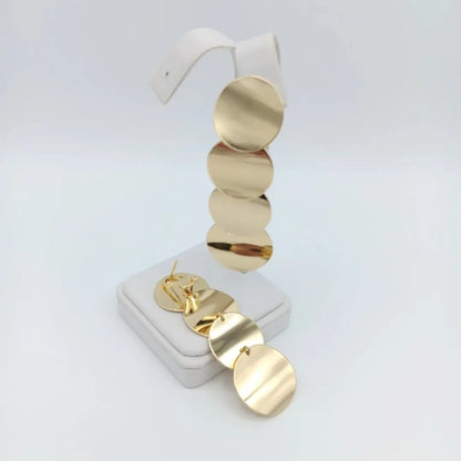 Customizable Dangle Earrings with Sleek Circular Design, Premium Stackable 14K Gold Plated Jewelry