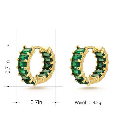 Milan Chiva 14K Gold-Plated Acrylic Clear Rectangle Huggie Hoop Earrings for Women - Geometric Minimalist Design, Lightweight and Hypoallergenic Jewelry for Daily Wear