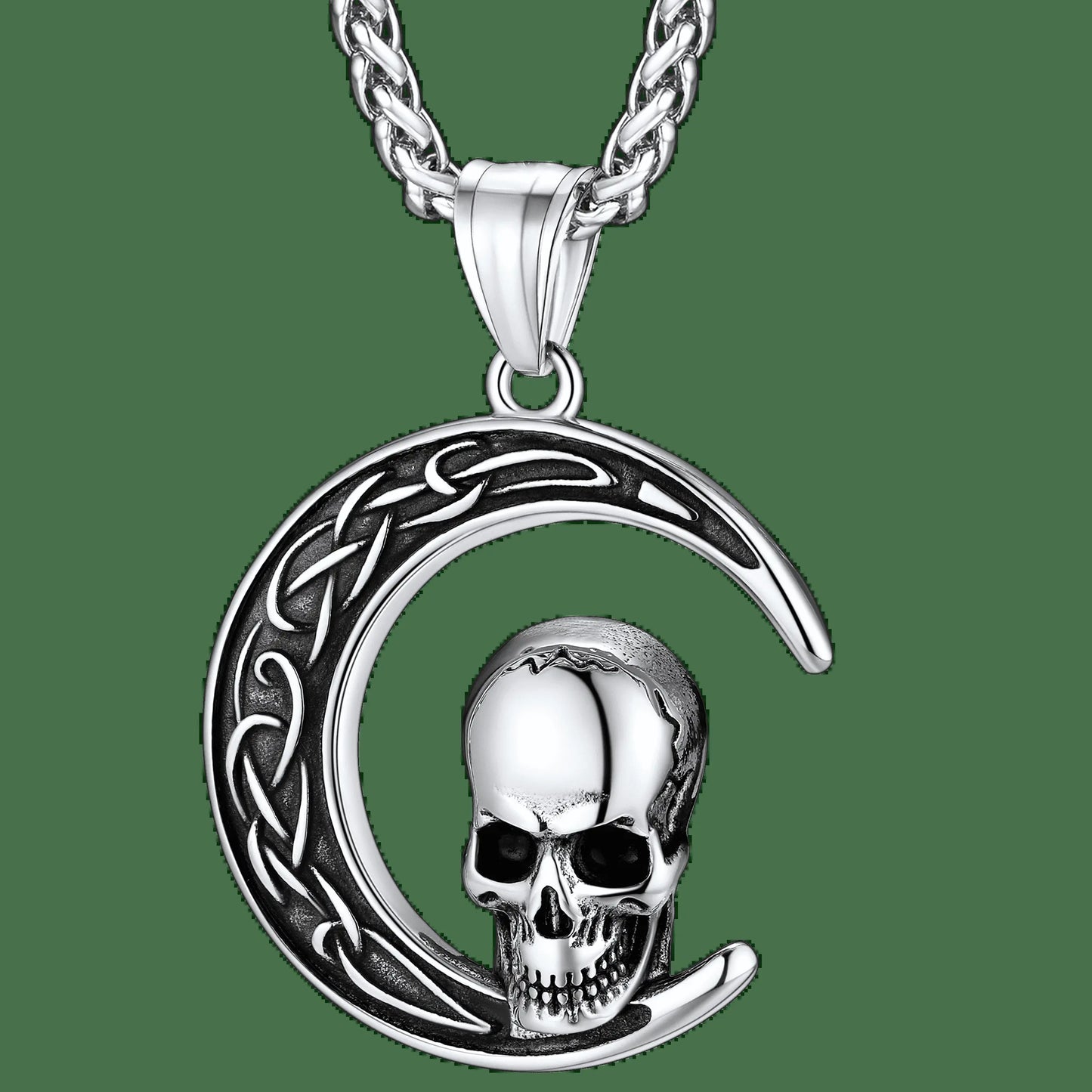 Faithheart Celtic Moon Necklace Irish Jewellery Vintage Pendant Stainless Steel