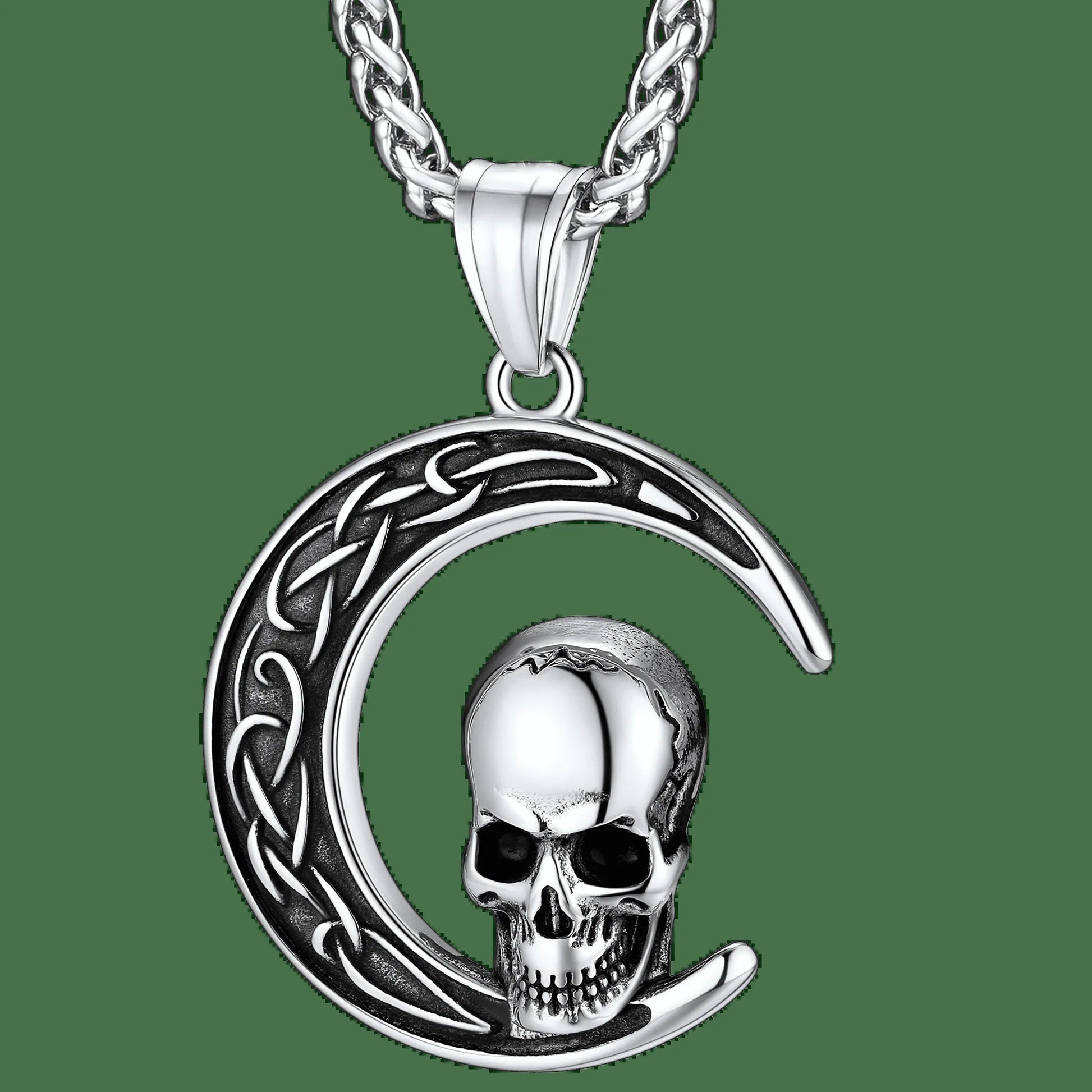 Faithheart Celtic Moon Necklace Irish Jewellery Vintage Pendant Stainless Steel