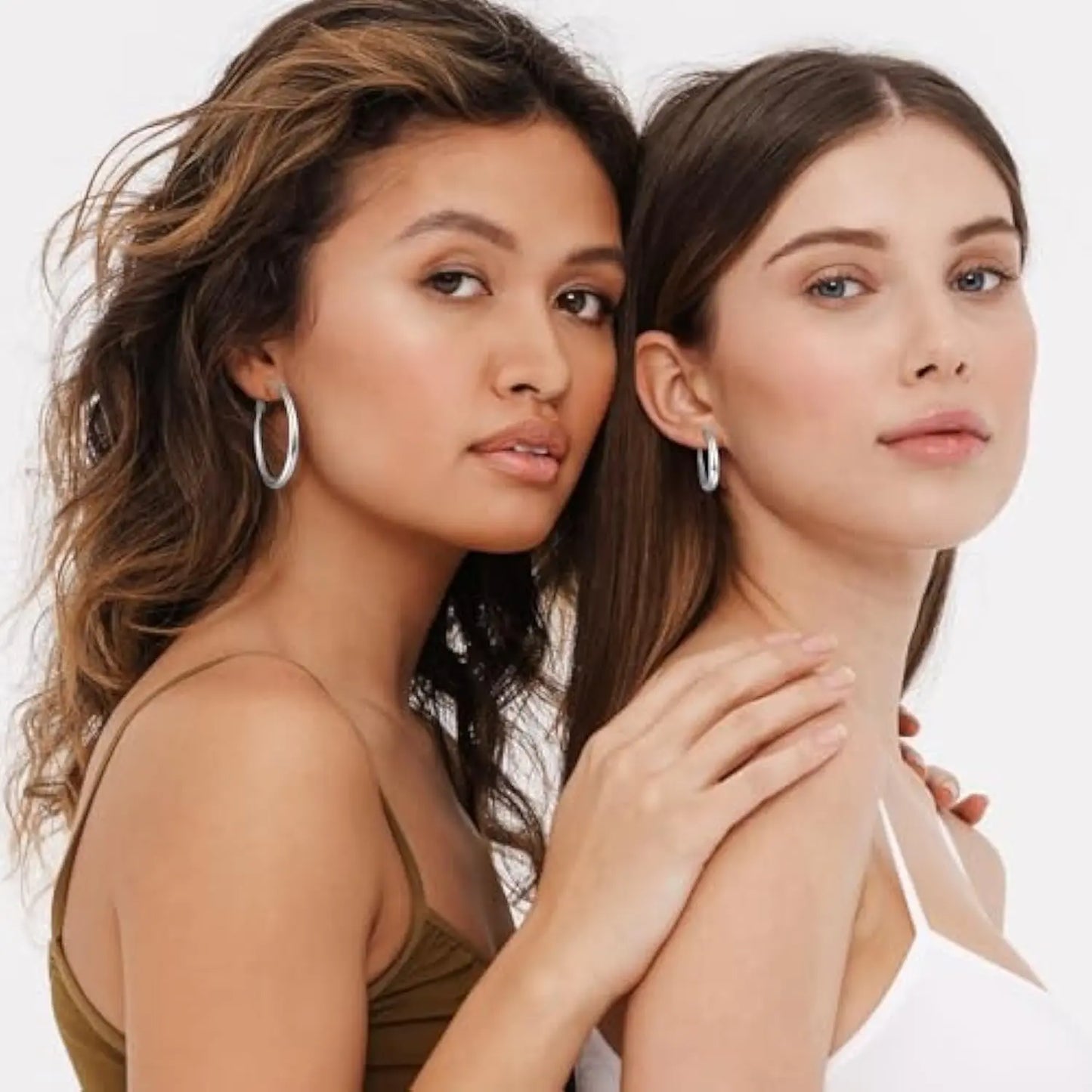 18K Gold Plated Chunky Hoop Earrings for Women - Hypoallergenic Thick Round Statement Jewelry Gift