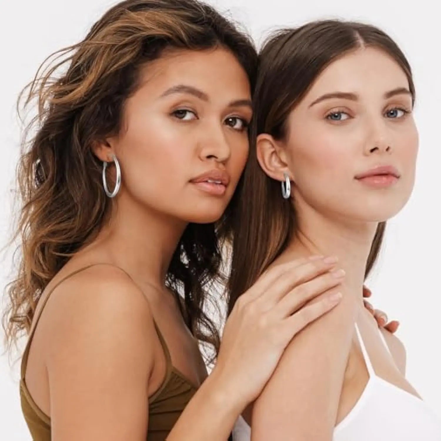 18K Gold Plated Chunky Hoop Earrings for Women - Hypoallergenic Thick Round Statement Jewelry Gift