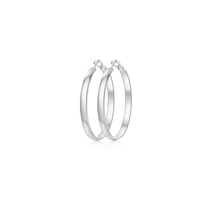 GANIA Women's 18K Gold/Silver Pendant Earrings - Large Low-Allergy Round Design, Lightweight, Available in Multiple Sizes (30/40/50/60)