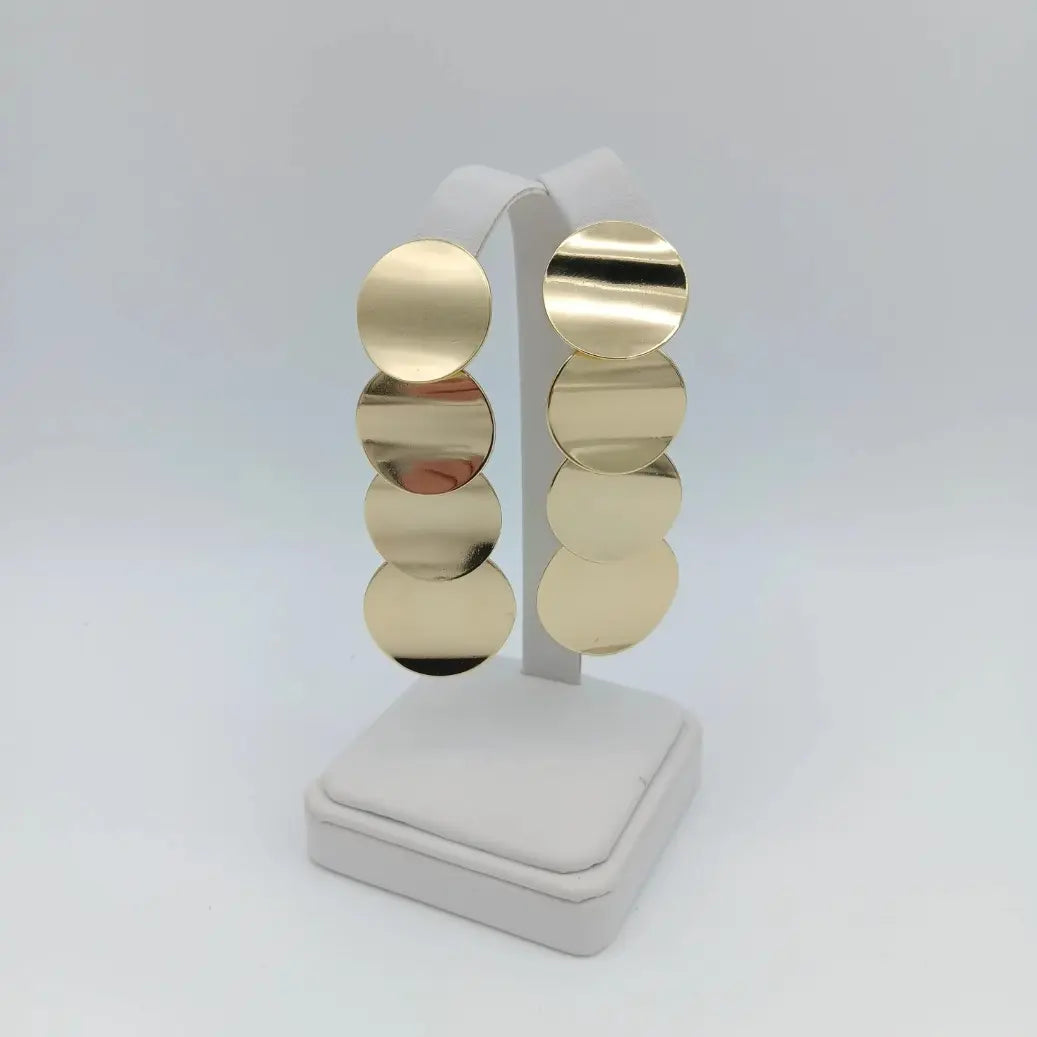 Customizable Dangle Earrings with Sleek Circular Design, Premium Stackable 14K Gold Plated Jewelry