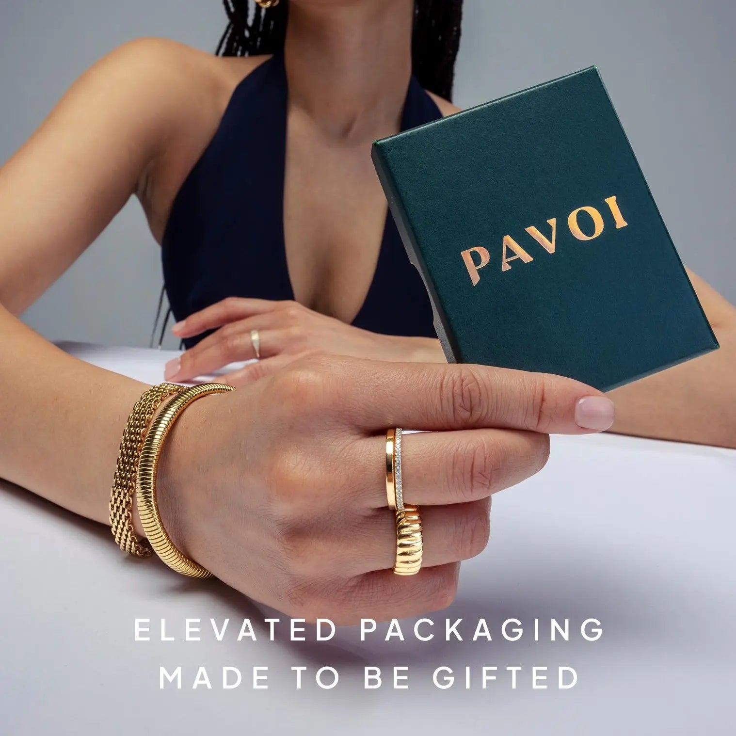 PAVOI Waterproof Set of 3 Chunky Hoop Earrings for Women - 14K Gold Plated Stainless Steel Oval Hoops - Thick Gold Earrings Collection - Lightweight Trendy Summer Accessories