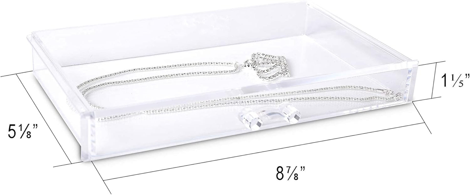 Extra Large Clear Acrylic Jewelry Box with Velvet Lining - 5-Layer Organizer for Earrings, Rings, and Necklaces with 5 Drawers (Beige)