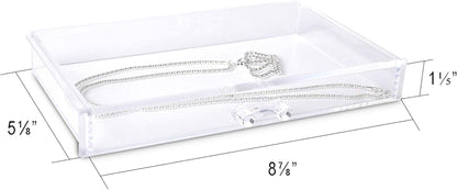 Extra Large Clear Acrylic Jewelry Box with Velvet Lining - 5-Layer Organizer for Earrings, Rings, and Necklaces with 5 Drawers (Beige)