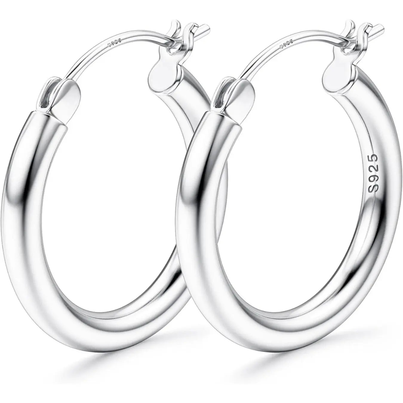 LOLIAS 14K Gold Chunky Hoop Earrings for Women, 925 Sterling Silver Post, Hypoallergenic Lightweight Design, Available in Various Sizes (25/30/40/50/60/70MM)