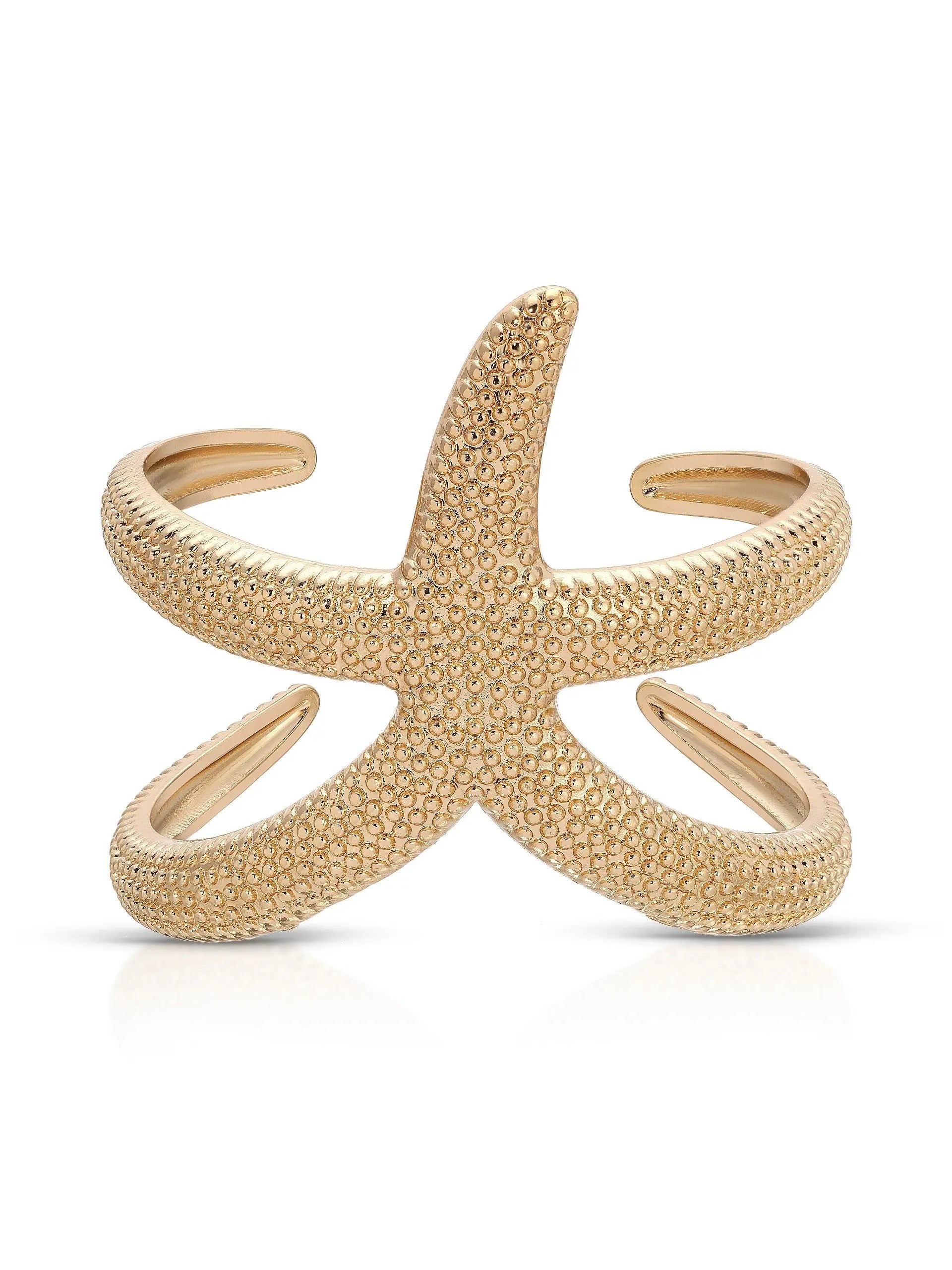Ettika Textured Starfish Hug Cuff with Distinctive Design