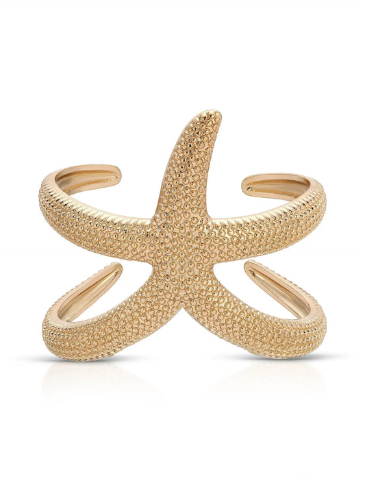 Ettika Textured Starfish Hug Cuff with Distinctive Design